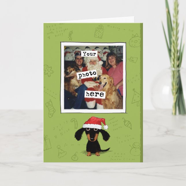 Dachshund Christmas Dog Photo Template Holiday (Front)