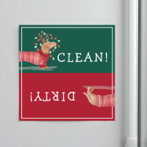 Dachshund Christmas Dog Red Sweater Clean & Dirty Magnet