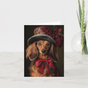 Dachshund Christmas Elegant Victorian Dog Holiday Card
