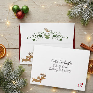 Dachshund Christmas Envelopes Merry Doxie