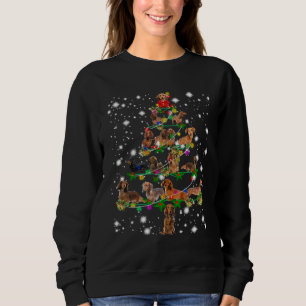 Dachshund Christmas Fairy Light Ornaments Tree Sweatshirt