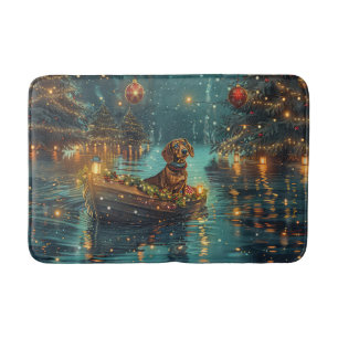 Dachshund Christmas Festive Voyage Bath Mat