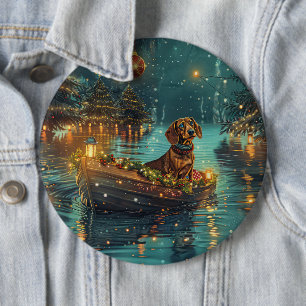 Dachshund Christmas Festive Voyage  Button