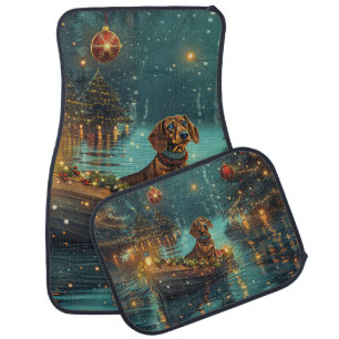 Dachshund Christmas Festive Voyage Car Floor Mat