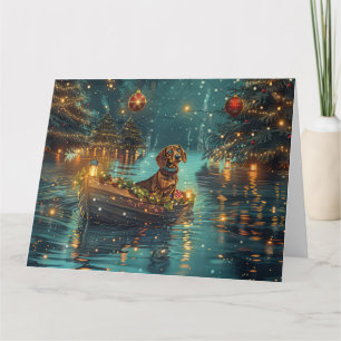 Dachshund Christmas Festive Voyage Card