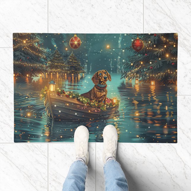 Dachshund Christmas Festive Voyage  Doormat (Indoor)