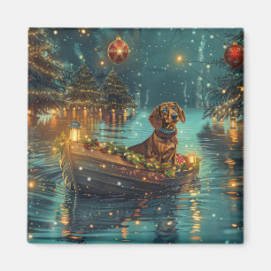 Dachshund Christmas Festive Voyage Magnet