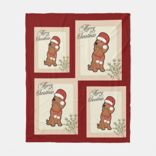 Dachshund christmas fleece blanket