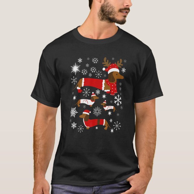 Dachshund Christmas For Dog T-Shirt (Front)