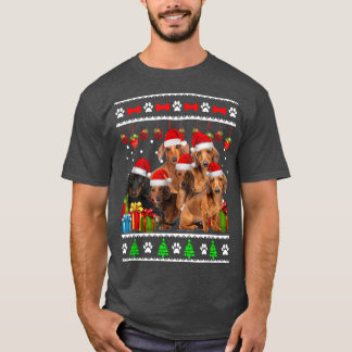 Dachshund Christmas Funny Dog Xmas Lights Pajamas  T-Shirt