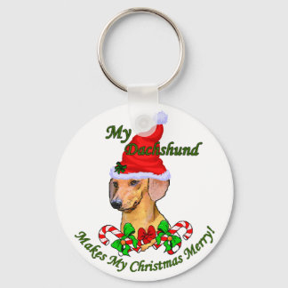 Dachshund Christmas Gifts Keychain
