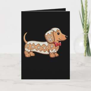 Dachshund Christmas Gingerbread Cookie Weiner Dog Card