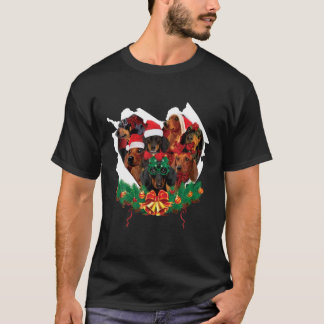 Dachshund Christmas Heart Funny Gifts Xmas Dog Lov T-Shirt
