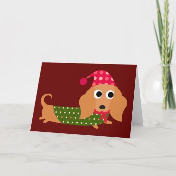 Dachshund Christmas Holiday Card by foreverpets at Zazzle