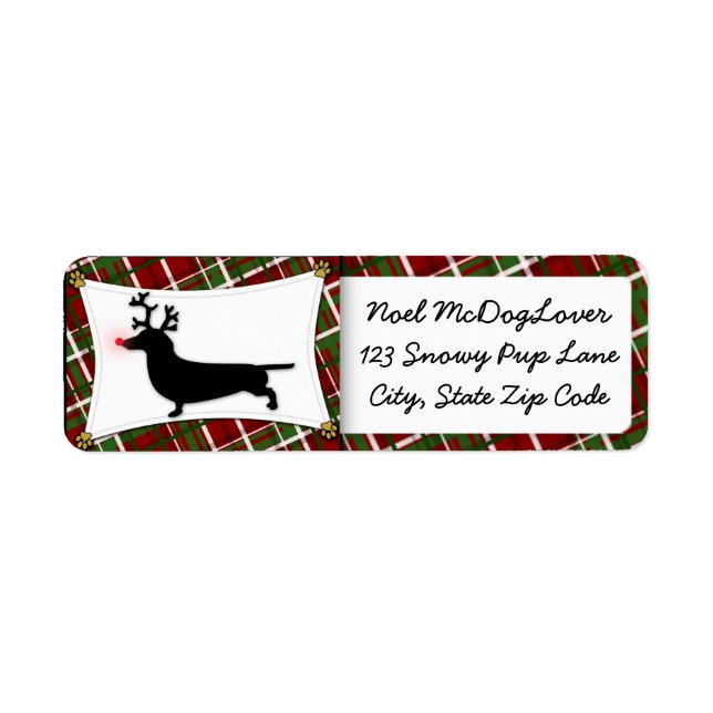 Dachshund Christmas Label (Front)