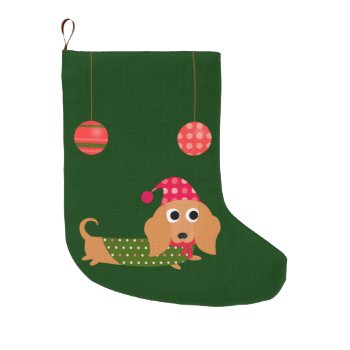 Dachshund Christmas Large Christmas Stocking by foreverpets at Zazzle