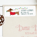 Dachshund Christmas Lights Festive Address Labels<br><div class="desc">These dachshund Christmas lights return address labels capture the festive spirit of the holiday season with their cheerful design. Adorned with colorful Christmas lights and charming dachshund illustrations, they bring a touch of joy and warmth to your mailings during the most wonderful time of the year. Perfect for adding a...</div>