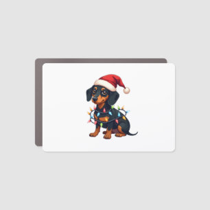 Dachshund Christmas Lights Santa Hat Xmas Dog Love Car Magnet