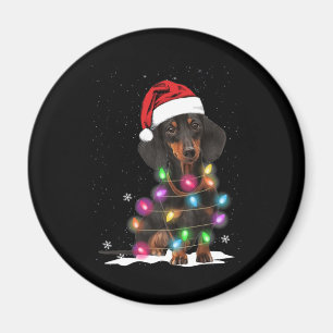 Dachshund Christmas Lights With Snow Magnet