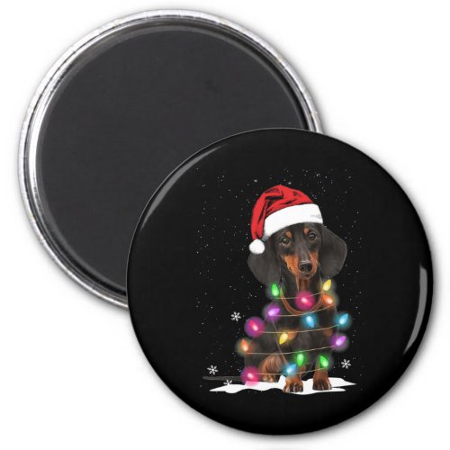 Dachshund Christmas Lights With Snow Magnet