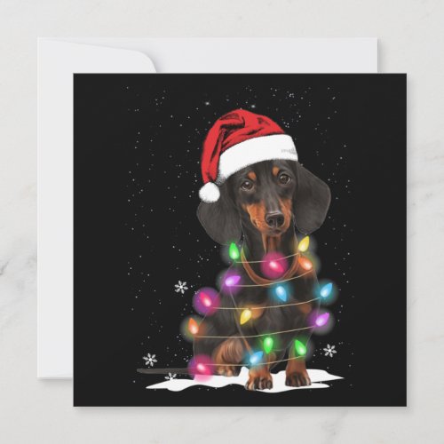 Dachshund Christmas Lights With Snow Note Card