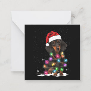 Dachshund Christmas Lights With Snow Note Card