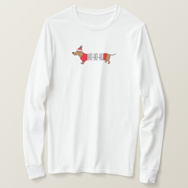 Dachshund Christmas Long Sleeve T-Shirt (Design Front)