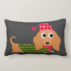 dachshund holiday pillow