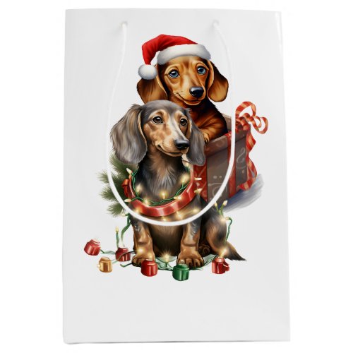 Dachshund Christmas  Medium Gift Bag