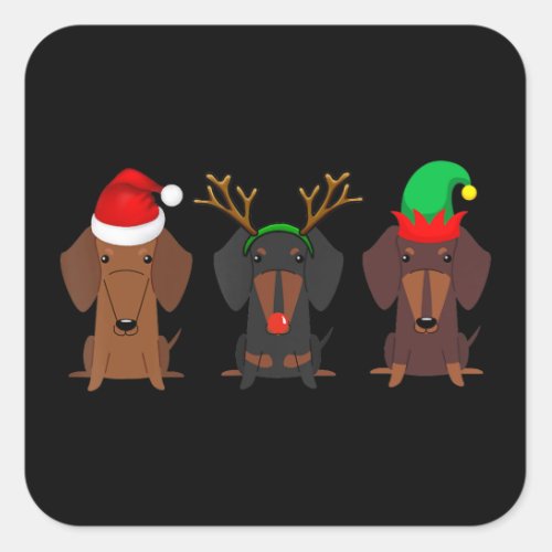 Dachshund Christmas Mom Women Weiner Dog Gift Square Sticker