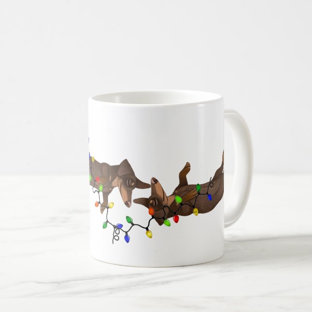 Dachshund Christmas Mug Holiday Wiener Dog Gift (Front Right)