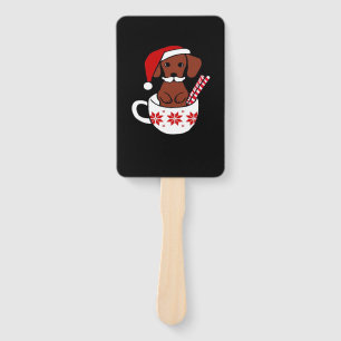 Dachshund Christmas Mustache Coffee Mug Classic T- Hand Fan
