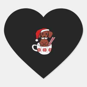 Dachshund Christmas Mustache Coffee Mug Classic T- Heart Sticker