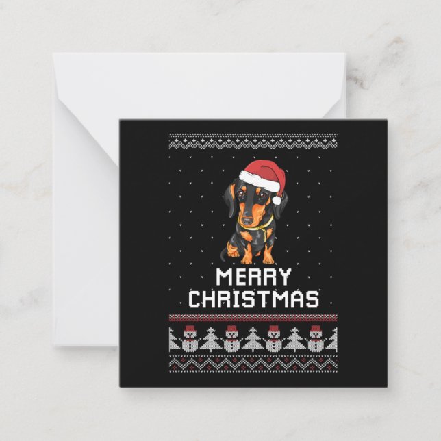 Dachshund Christmas Note Card (Front)