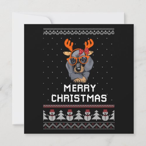 Dachshund Christmas Note Card