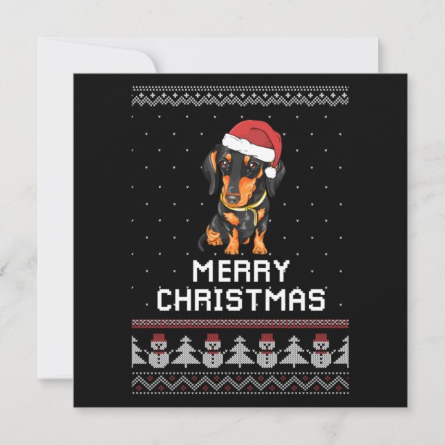 Dachshund Christmas Note Card (Front)