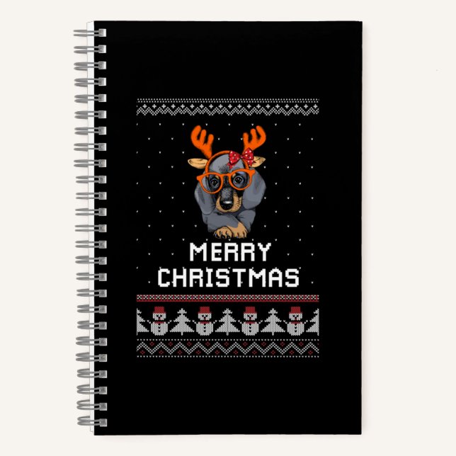 Dachshund Christmas Notebook (Front)