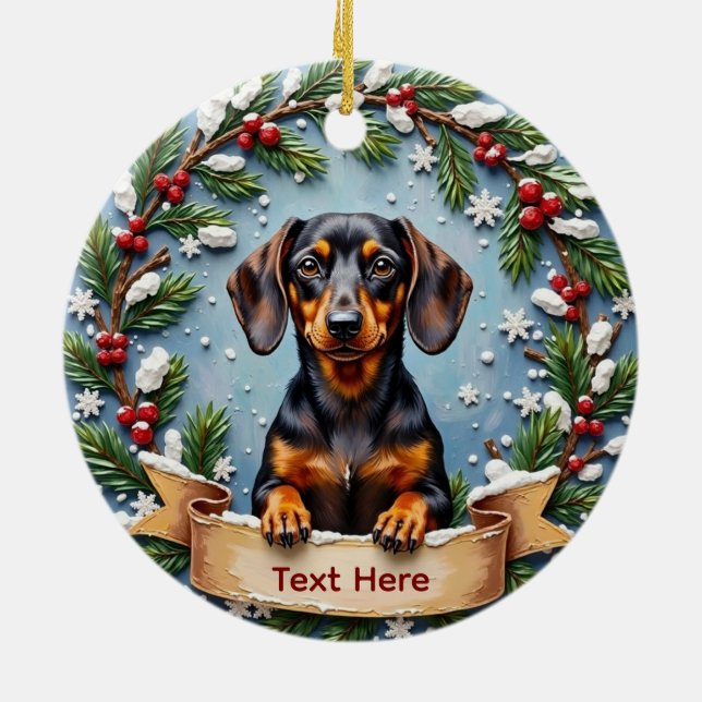 Dachshund Christmas Ornament (Back)
