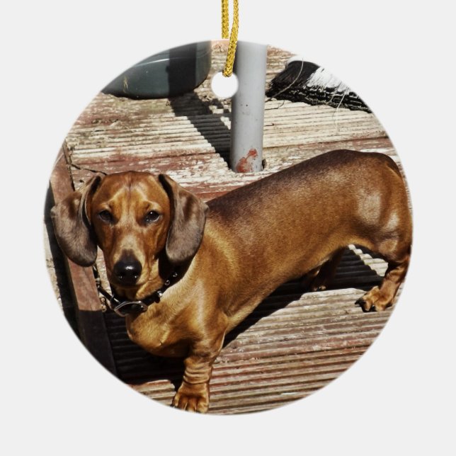 Dachshund Christmas Ornament Add Your Photo (Front)