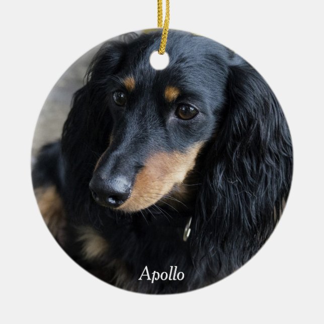 Dachshund Christmas Ornament Custom Photo (Front)