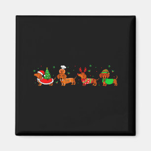 Dachshund Christmas Pajamas For Women Girlfriend D Magnet