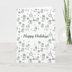 Dachshund  Christmas pattern Holiday Card