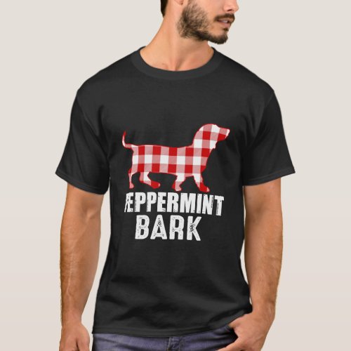 Dachshund Christmas Peppermint Bark Womens Gift T_Shirt