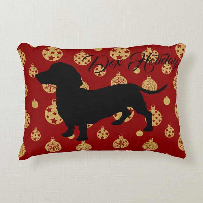 dachshund holiday pillow