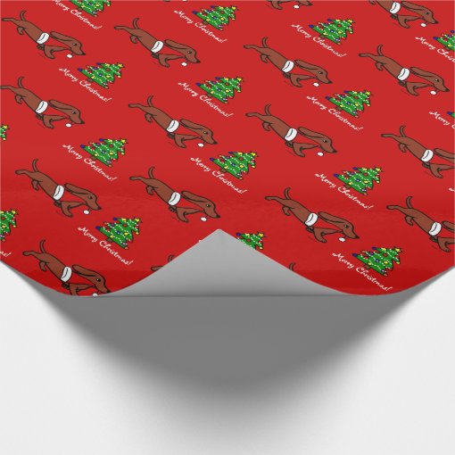 Dachshund Christmas Running Wrapping Paper Zazzle
