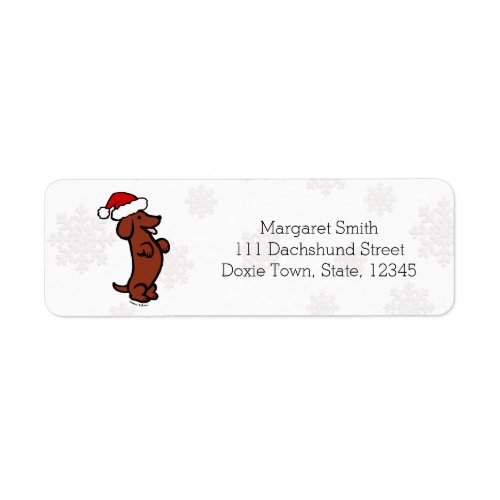 Dachshund Christmas Santa Hat Labels