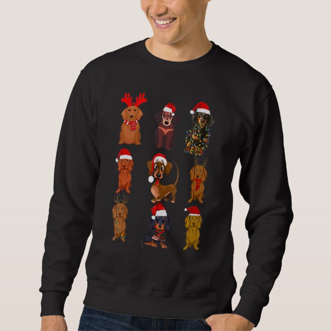 Dachshund Christmas Santa Reindeer Dachshund Dog   Sweatshirt (Front)