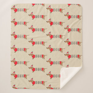 Dachshund Christmas Sherpa Fleece Blanket