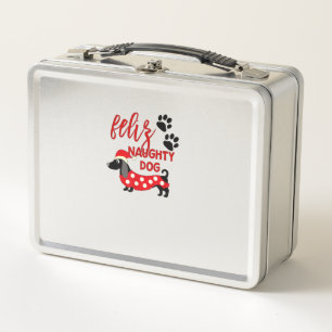Dachshund Christmas Shirt _ Funny Feliz Naughty Do Metal Lunch Box