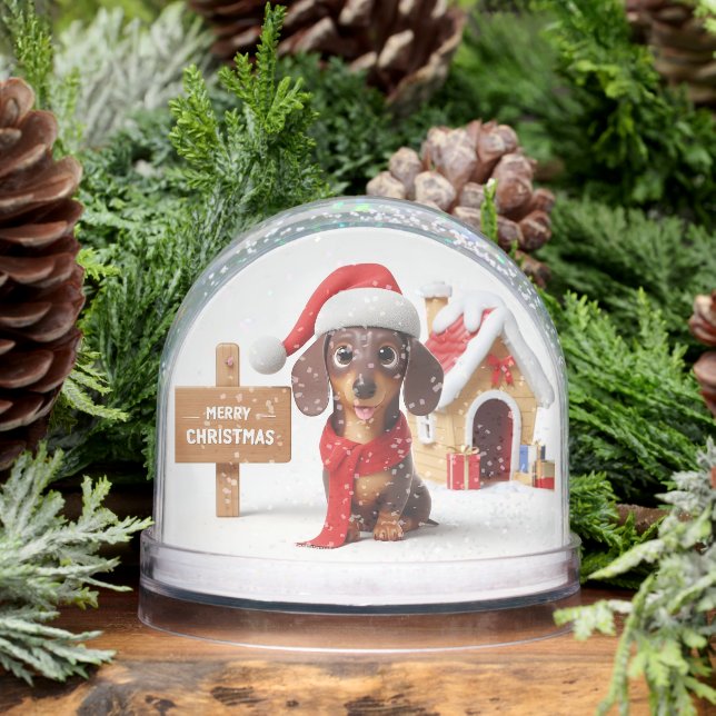 Dachshund Christmas Snow Globe (Winter)